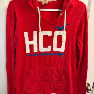 Y2K Hollister Women's Red Hoodie